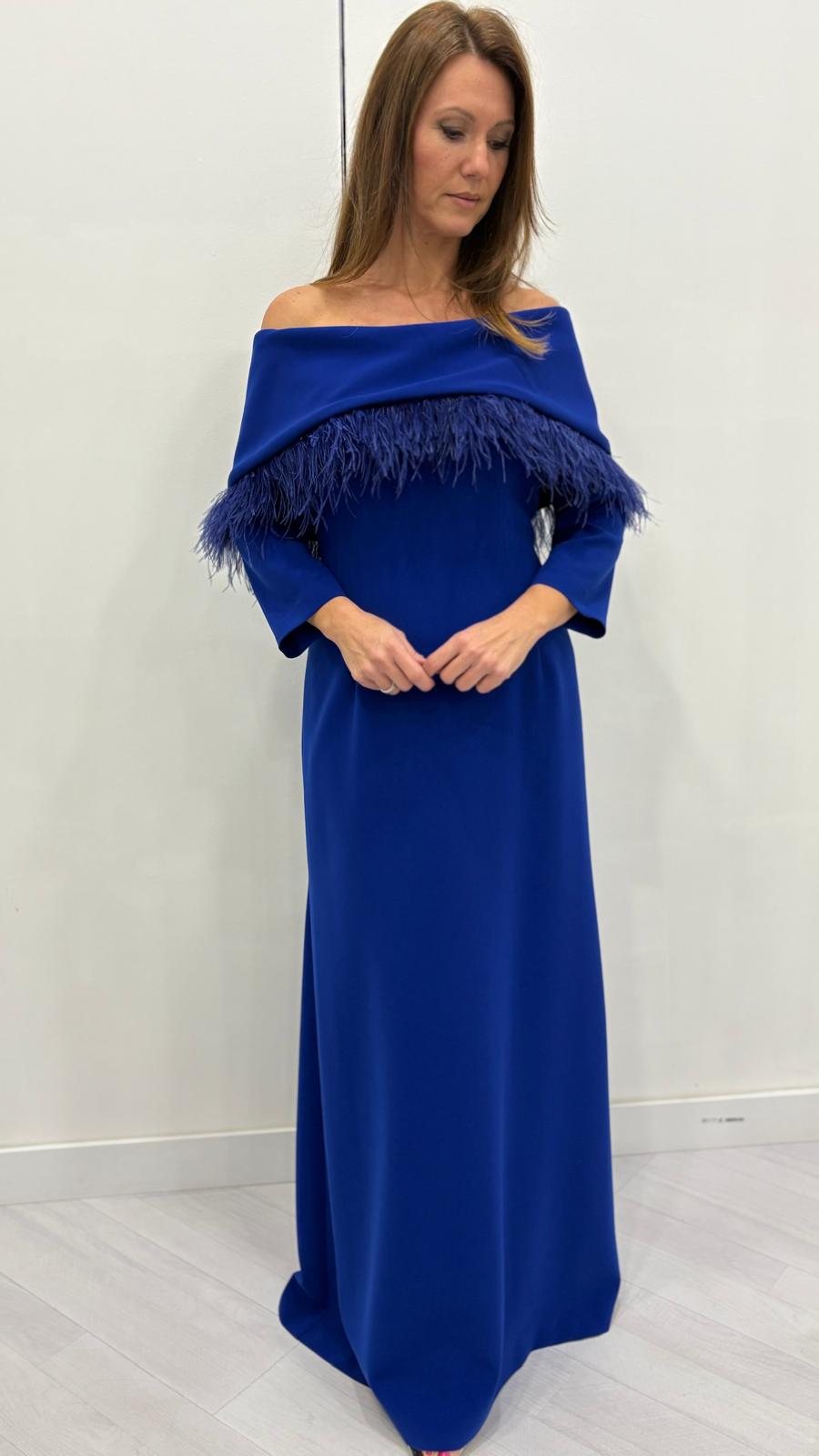 Vestido largo plumas - Imagen 4