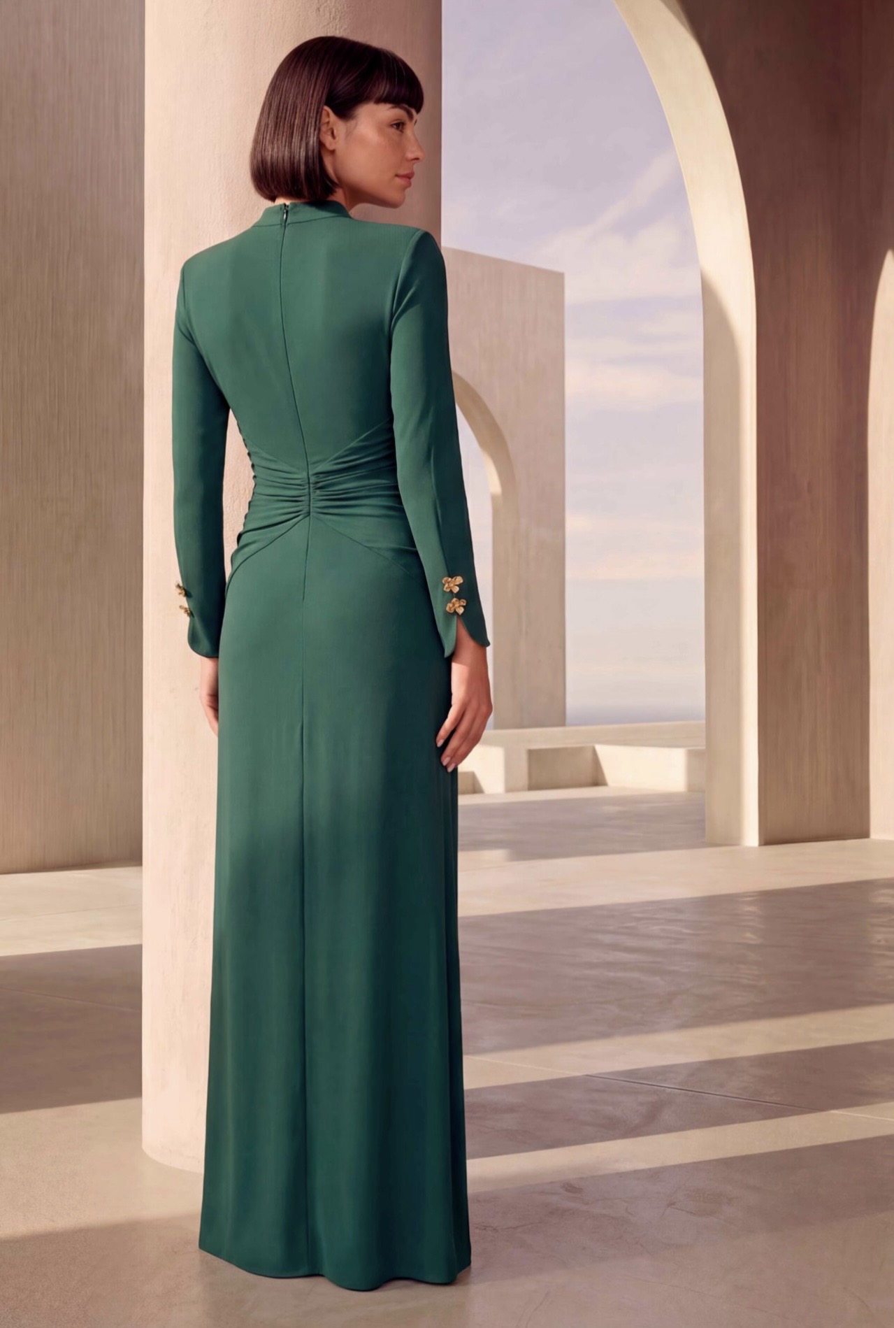 Vestido Largo Botón Flor - Imagen 4