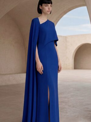 Vestido Madrina Capa asimétrica
