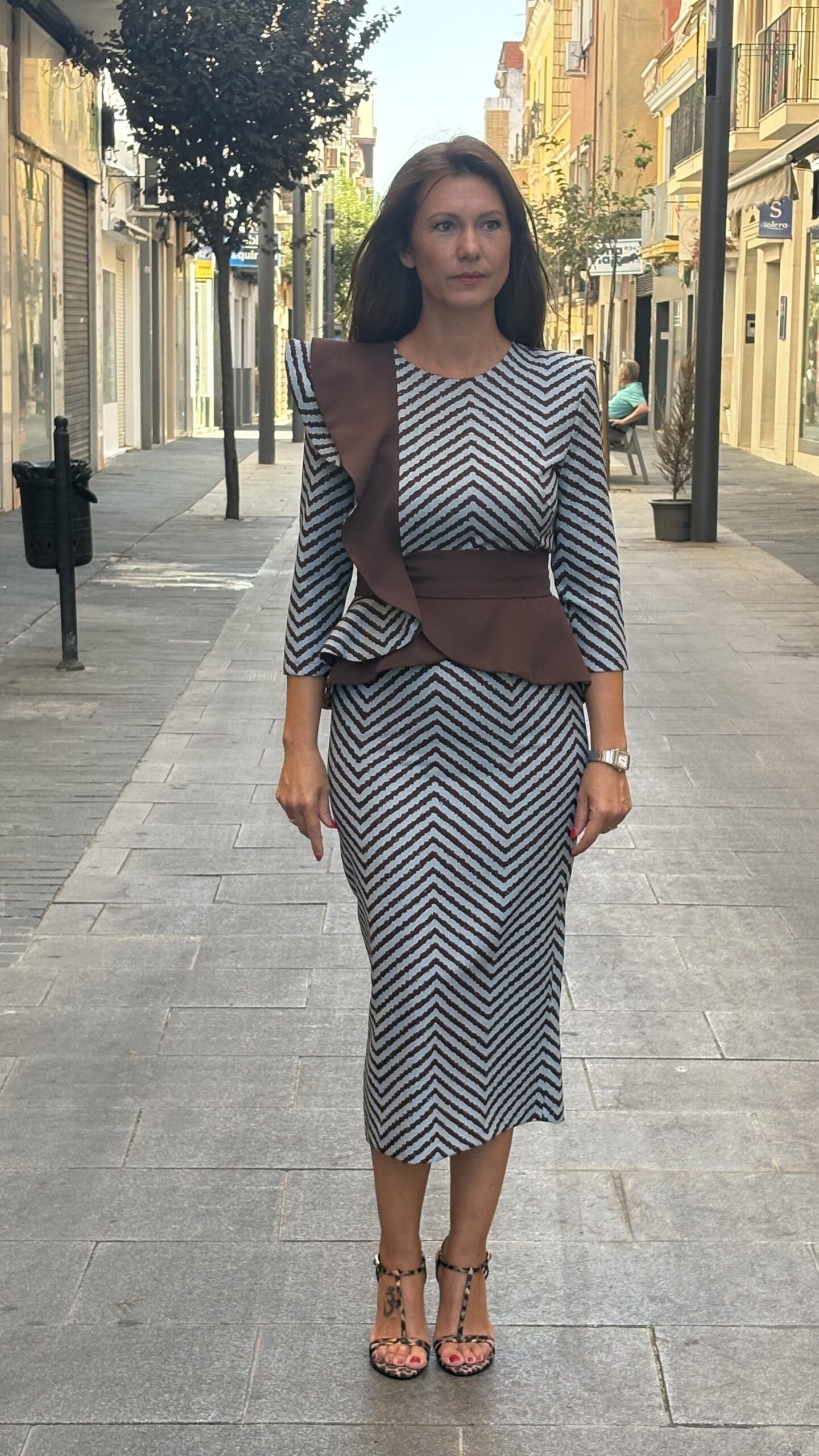 Vestido Silvia Peplum Rayas - Imagen 3
