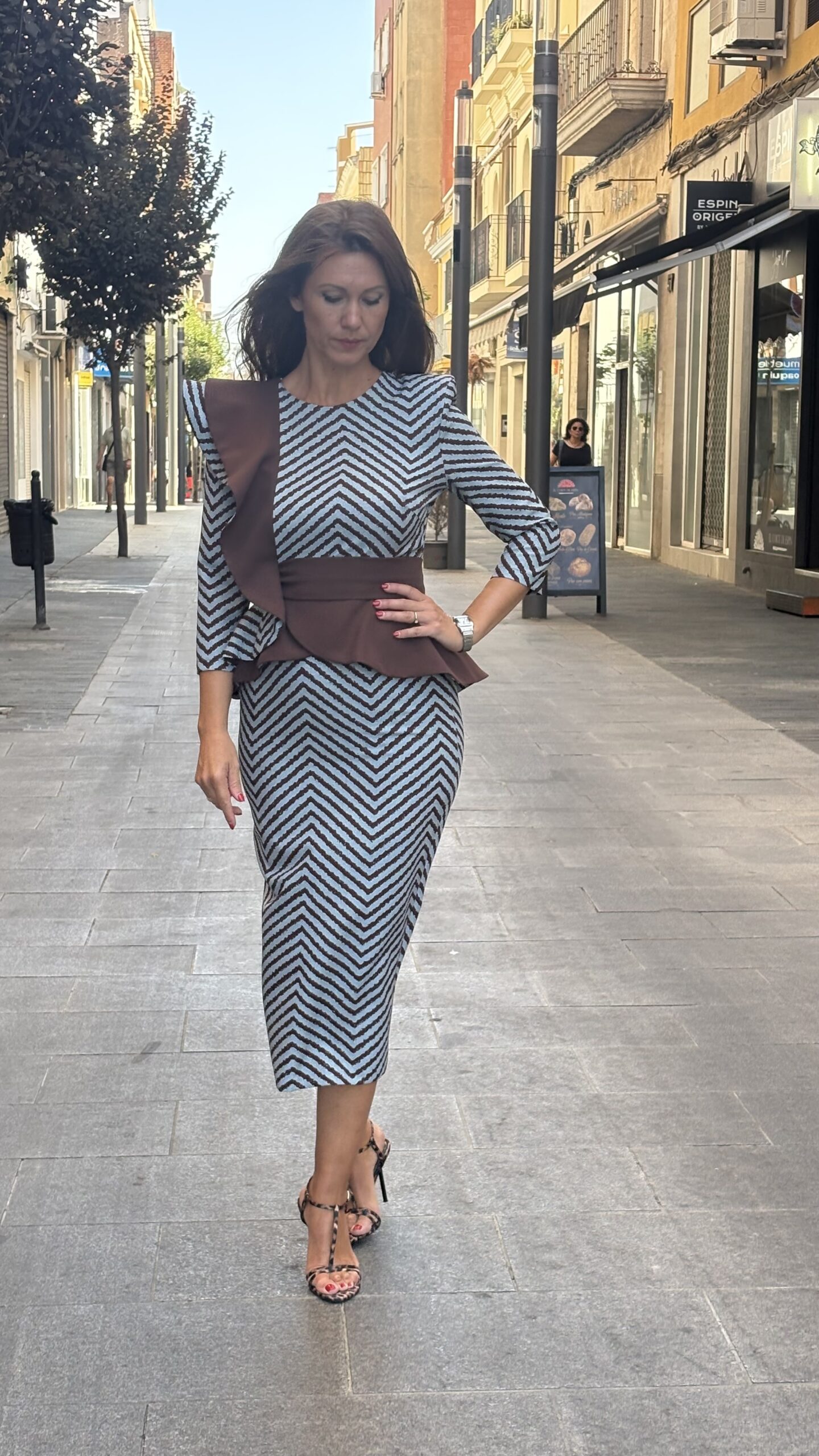 Vestido Silvia Peplum Rayas - Imagen 7
