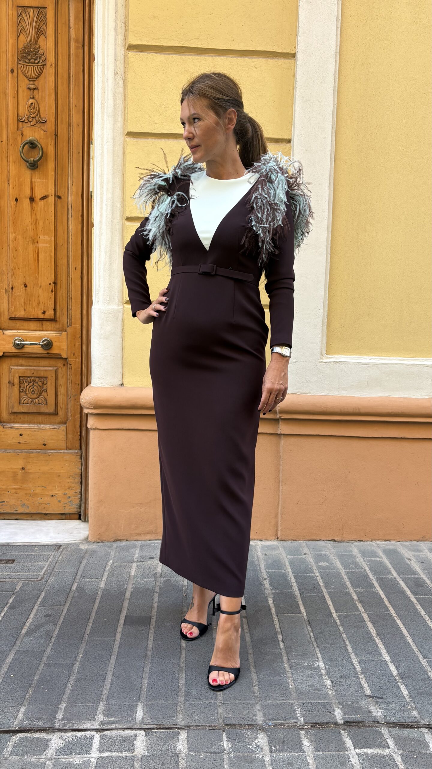 Vestido Rubens Plumas