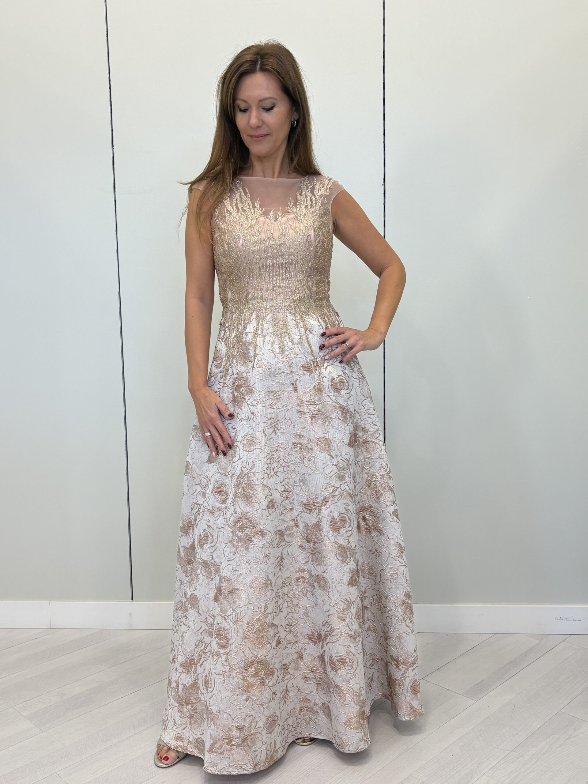 Vestido Brocado Floral - Imagen 2