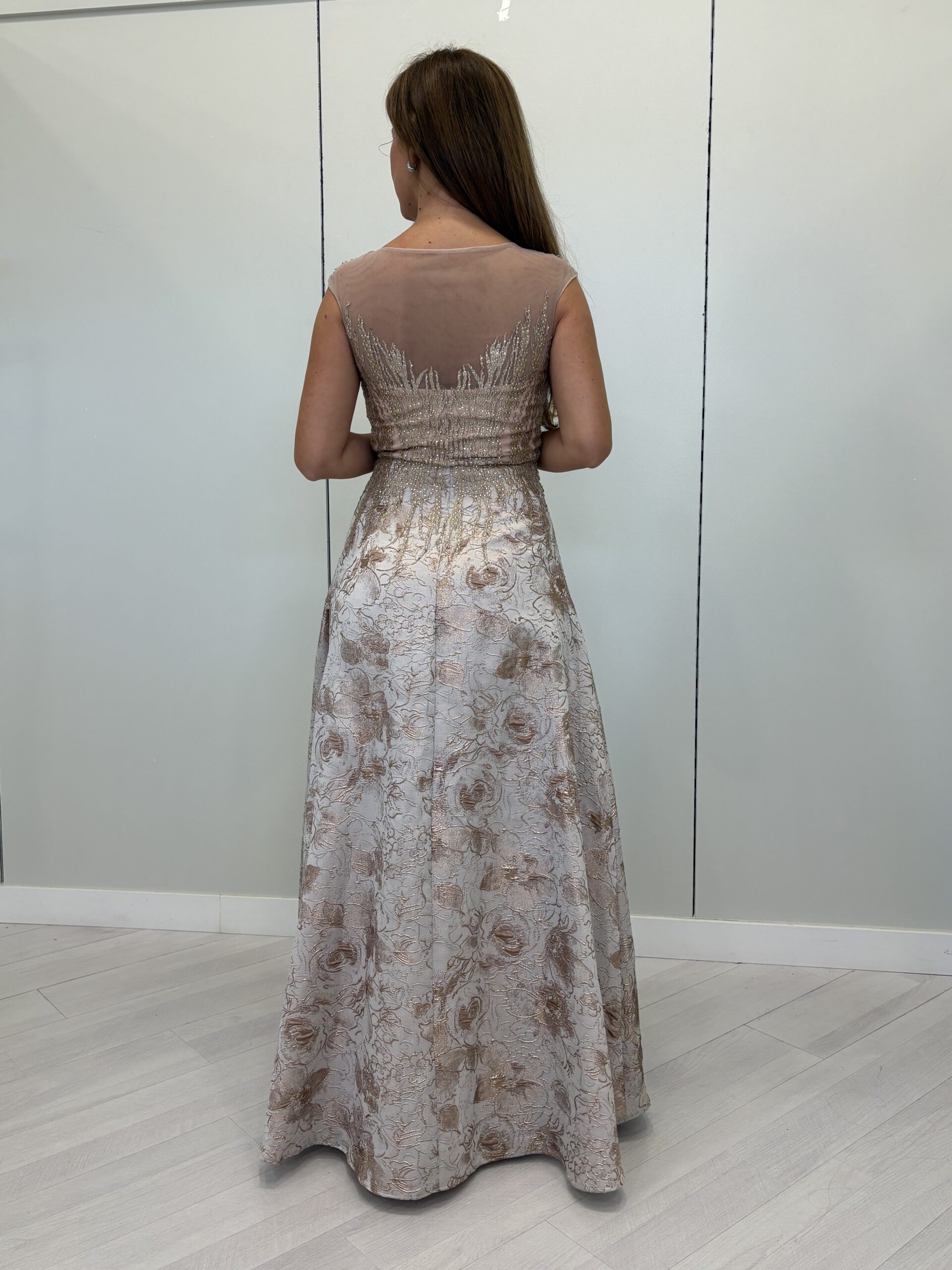 Vestido Brocado Floral - Imagen 3