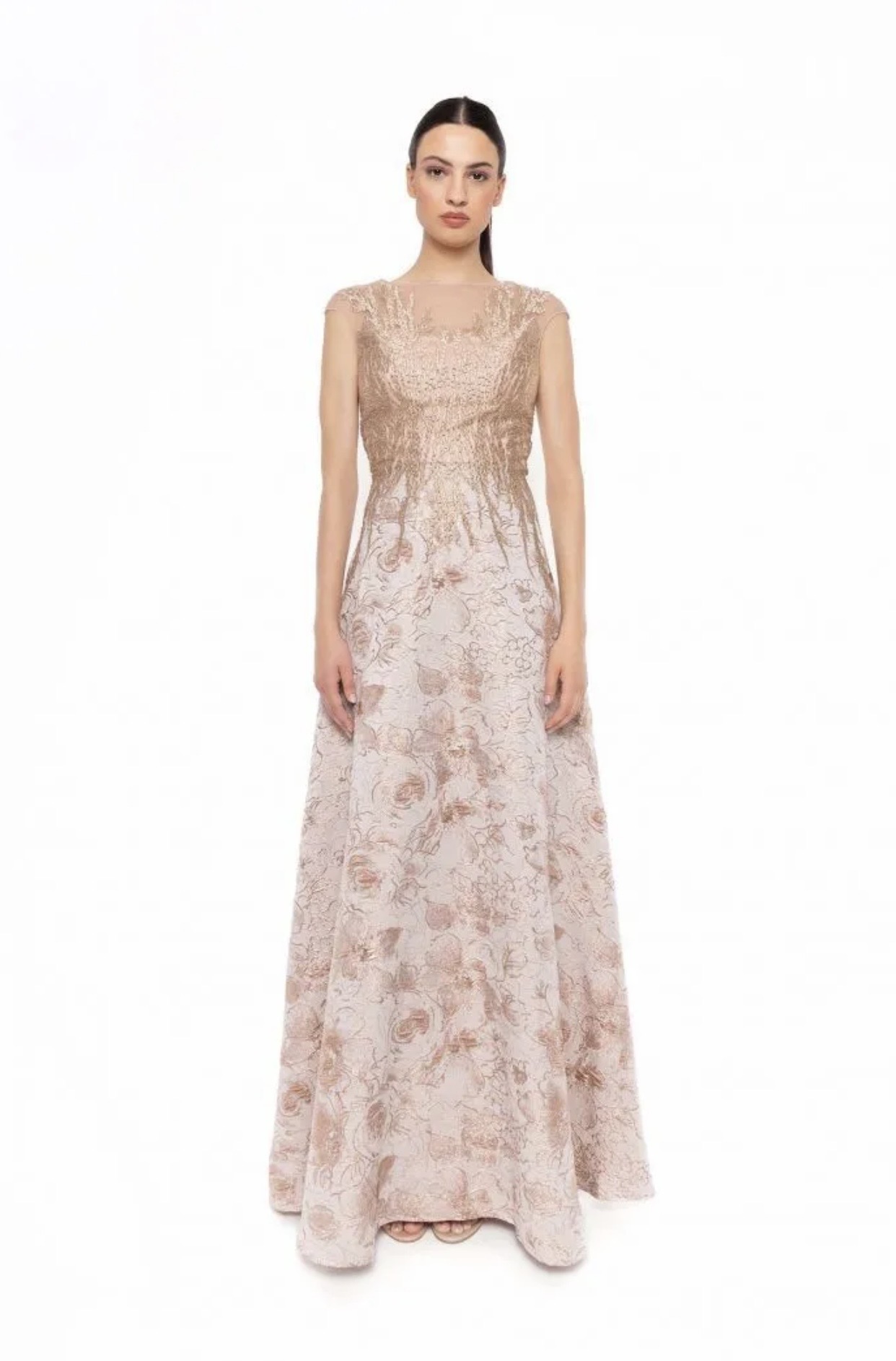 Vestido Brocado Floral